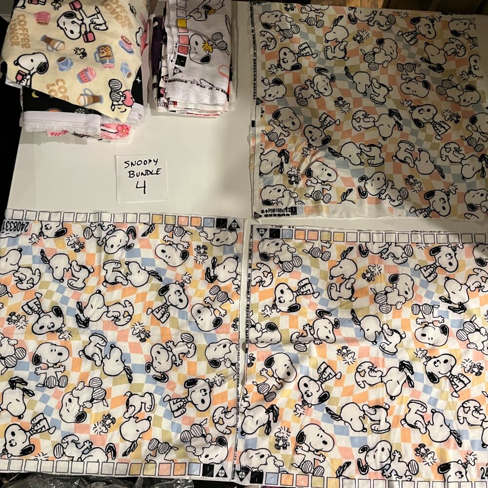 19 pc snoopy upcycled scrap fabric - bundle 4 - Picture 5 of 10